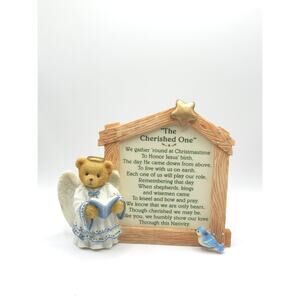Cherished Teddies 176362 "The Cherished One" Nativity Prayer Plaque
